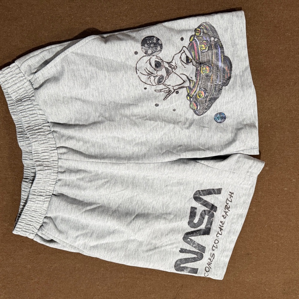 NASA Gray Athletic Shorts for Men